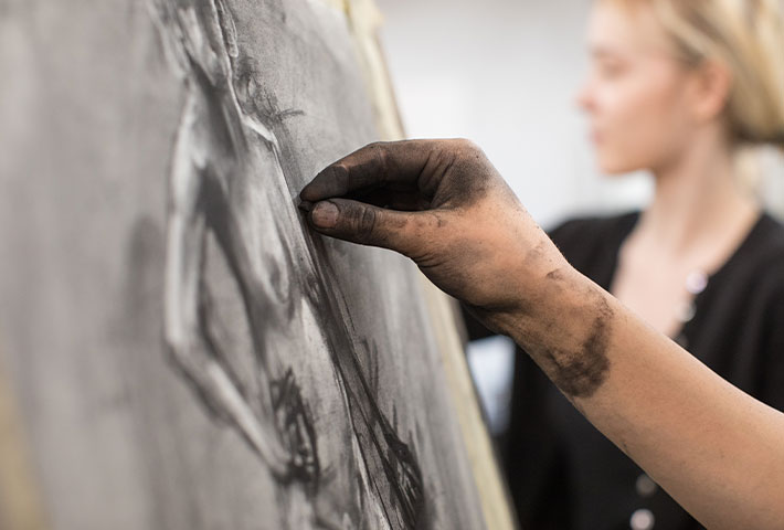 Photo of students in an art class